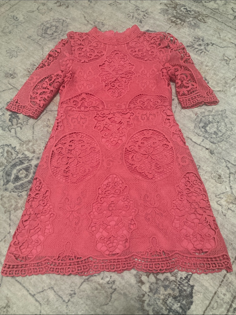 GB girls Coral Lace High-Neck Fit & Flare Dress